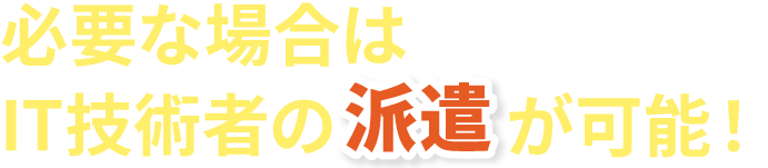 必要な場合はIT技術者の派遣が可能！